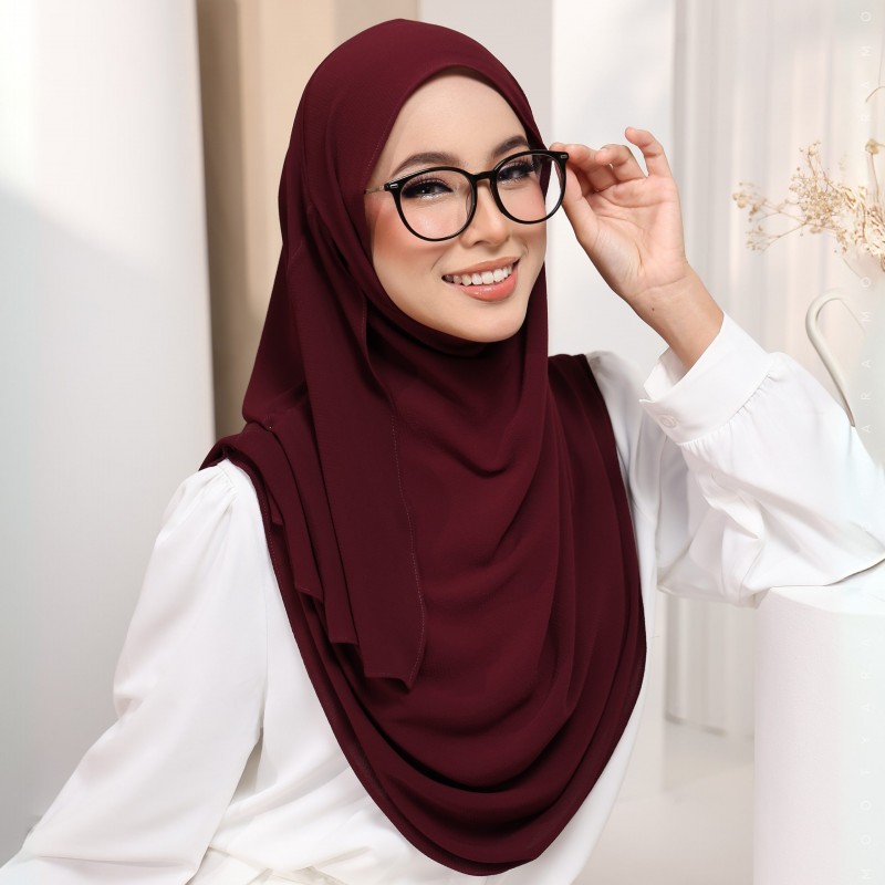 (DEFECT) Warda Klasik Plain CP72 (Deep Maroon)
