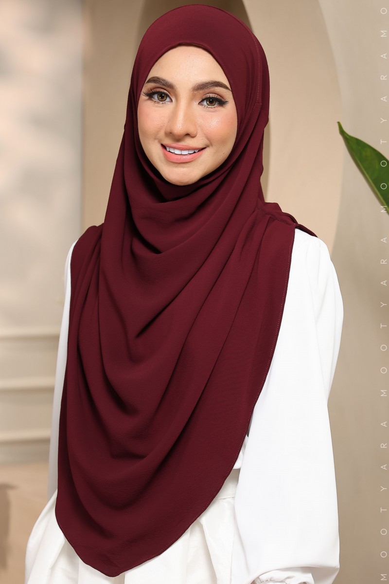 NAYLA PLAIN Instant Shawl NP48 (Maroon)