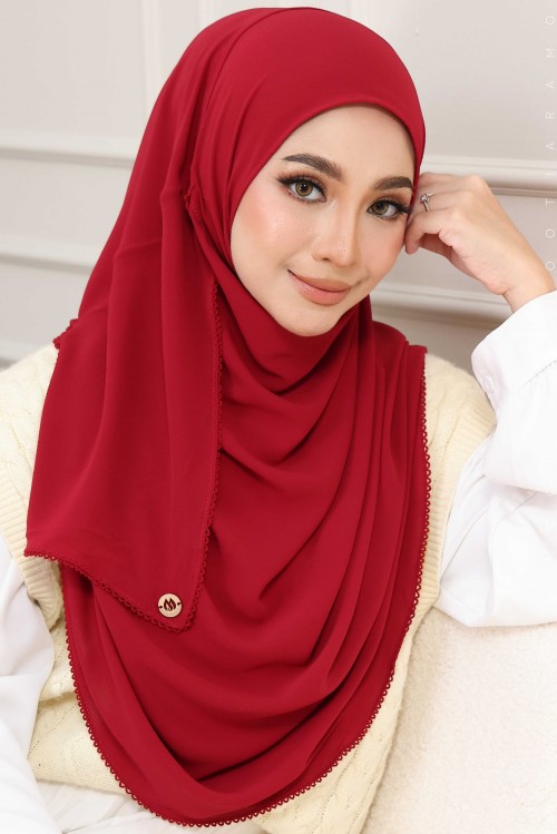 WARDA Plain Sulam Crochet WC06 (Dark Red)