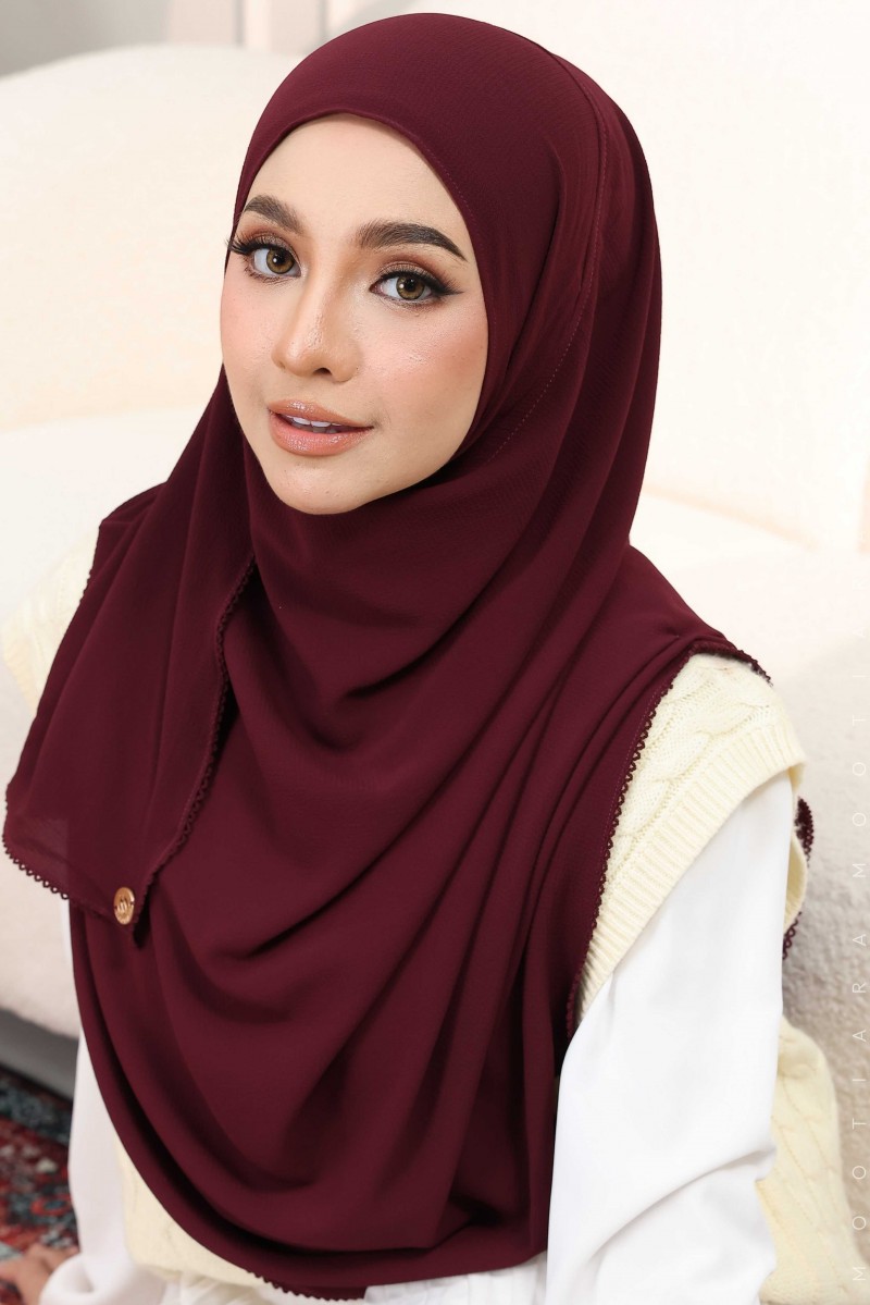 WARDA Plain Sulam Crochet WC26 (Deep Maroon)